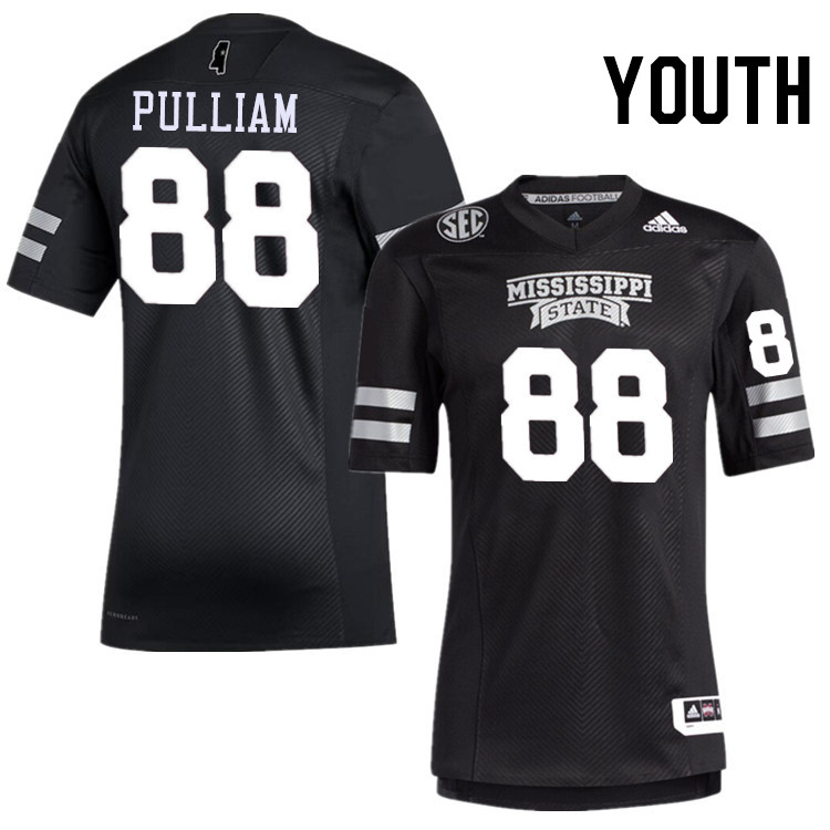 Youth #88 Ethan Pulliam Mississippi State Bulldogs College Football Jerseys Stitched-Black